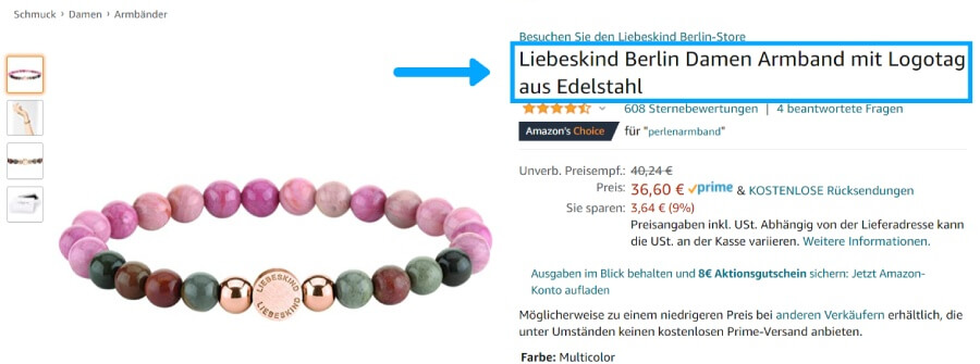 The product title is one of the most important Amazon ranking factors.
