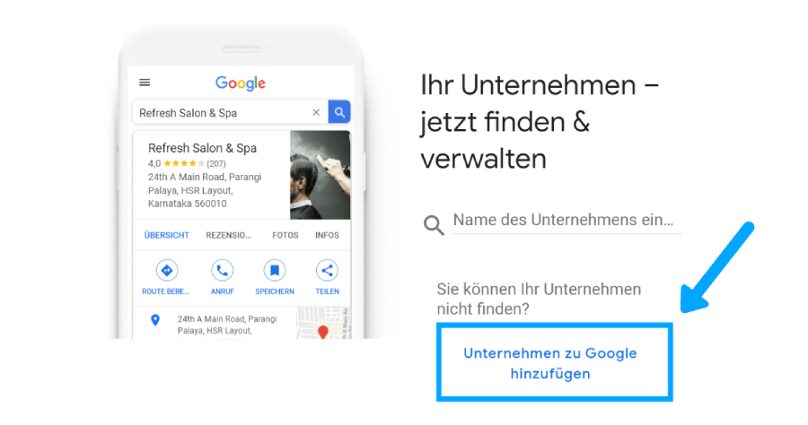 Signing up for Google My Business.