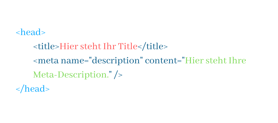 The Meta-Daten are located in the head section of the HTML document.