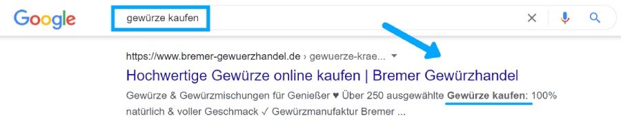 When you use your focus keyword in the description, Google highlights the word in bold.