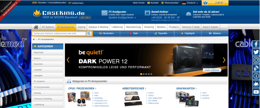 Example of an overloaded website