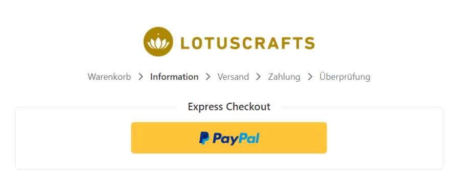 A progress indicator during the checkout process provides an overview.